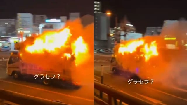 日本惊悚一幕！司机开着火卡车冲到消防署求助灭火