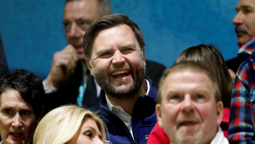 US Vice President Vance cheers on US ice hockey team in Milan