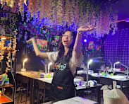 She quit school twice. Her horror art studio nearly closed. Now, its neon art jams book out most weekends