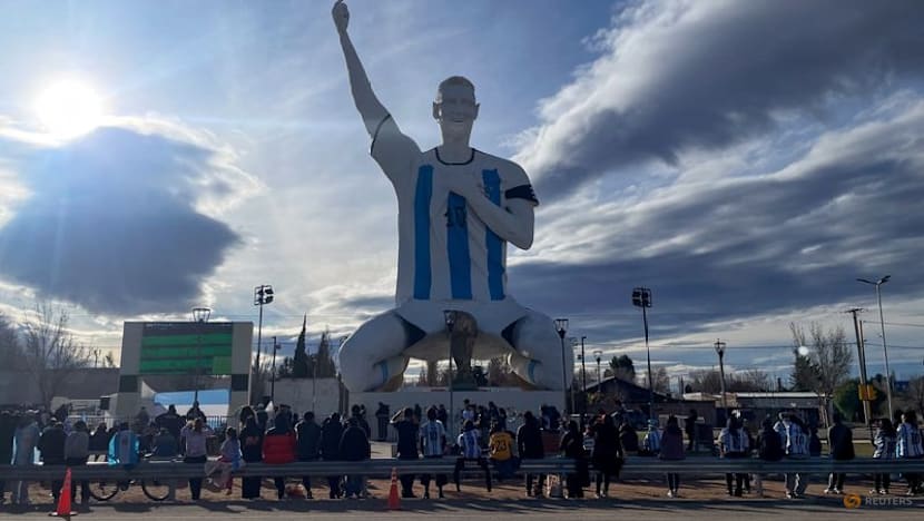 In a Patagonia town with an 85-foot Messi statue, Argentines celebrate reaching World Cup final