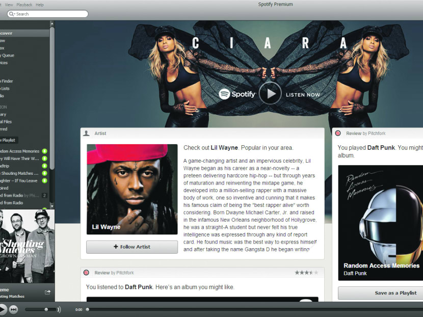 Screenshot of Spotify.