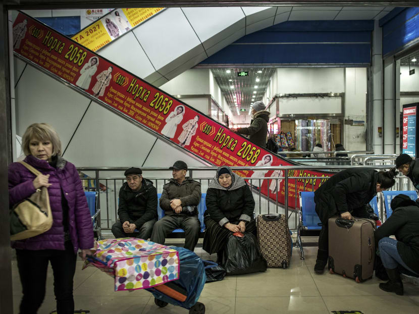 A mall on the Chinese side of the border area between China and Kazakhstan, in Horgos. At the special economic development zone, there are no Chinese visa checks, no officious border guards or customs officials, only a detachment of the People’s Armed Police, a paramilitary force entrusted with watching out for Islamic-looking dress near the stripes on the road. Photo: The New York Times