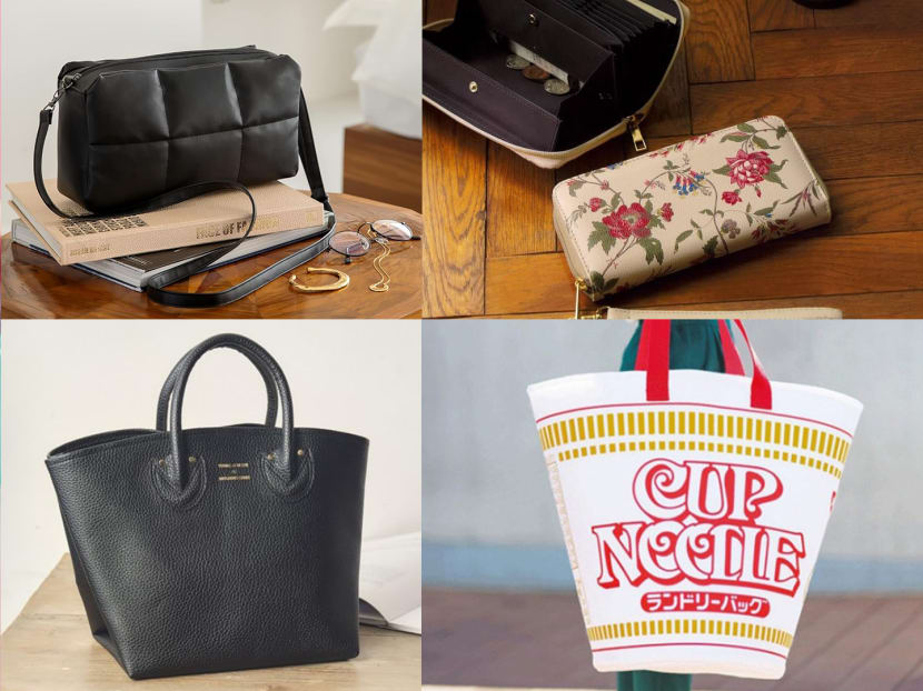 These handbags and pouches are actually free gifts with Japanese magazines; prices from S$15 These handbags and pouches are actually free gifts with Japanese magazines; prices from S$15