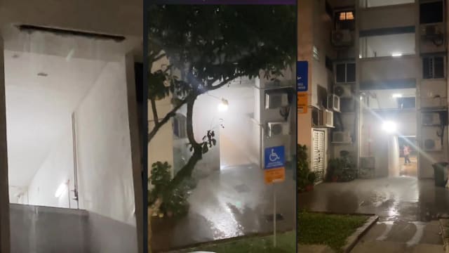 屋顶漏水如瀑布 武吉巴督居民误以为下雨