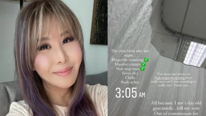 Class 95 DJ Yasminne Cheng Says She Started Projectile Vomiting After Eating 2-Day-Old Guacamole; Had To Visit The A&E