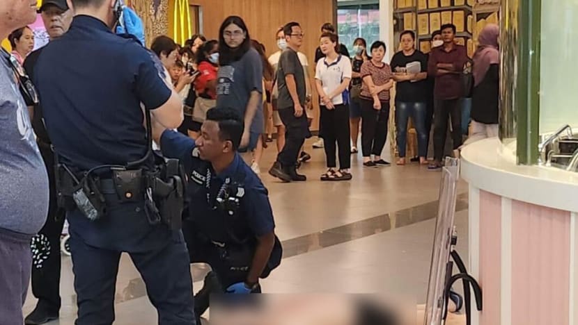 Clad only in shorts, 67-year-old man stabs himself in Sun Plaza mall; taken to hospital