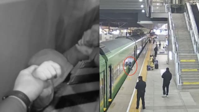 中国男童跌落月台缝隙 幸获工作人员迅速救出  