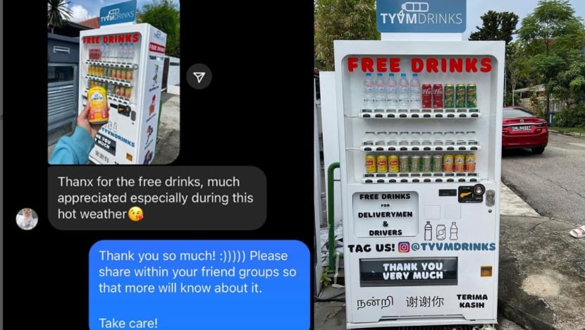 Minuman percuma dari ‘vending machine’: Usaha sebuah keluarga hargai jasa petugas Minuman percuma dari ‘vending machine’: Usaha sebuah keluarga hargai jasa petugas