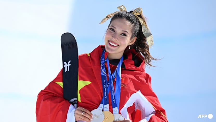Eileen Gu retains halfpipe title for record sixth Olympic medal