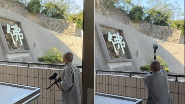 猴子入侵高雄寺庙 法师拿漆弹枪吓阻