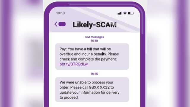 来自未注册机构短信 本月底起将被以“Likely-SCAM"标识