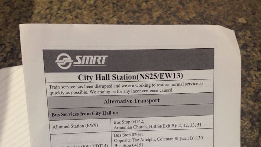 MRT breakdown: North-South, East-West lines down for hours