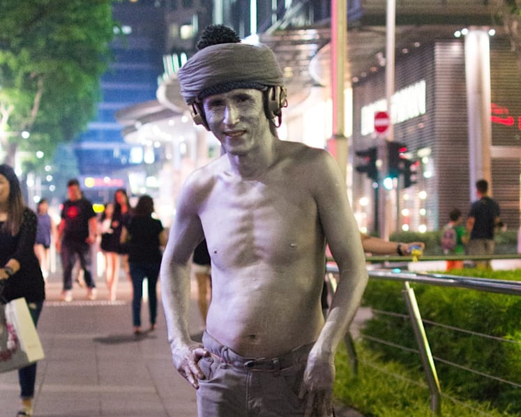 'Silver Man' busker arrested for disorderly conduct