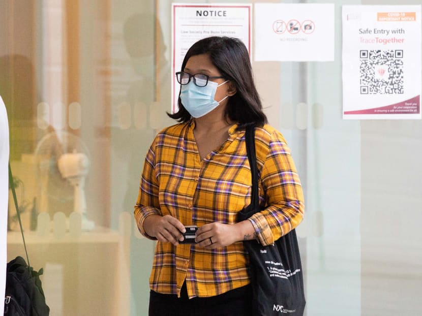 Haslinda Ismail outside the State Courts on March 1, 2021.