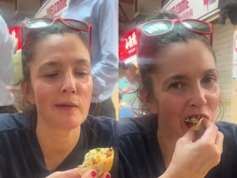 American actress Drew Barrymore uploads video of her eating popiah in Singapore, fans speculate when she was in town American actress Drew Barrymore uploads video of her eating popiah in Singapore, fans speculate when she was in town