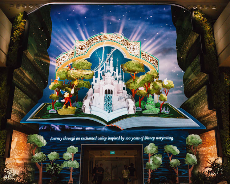 Disney Cruise Line-themed Wonderfall show lights up Changi T2 ahead of March cruise launch