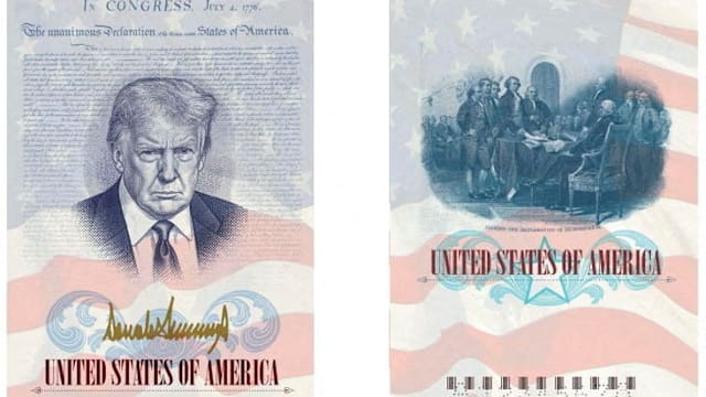 美国将推出印有特朗普肖像的限量版纪念护照