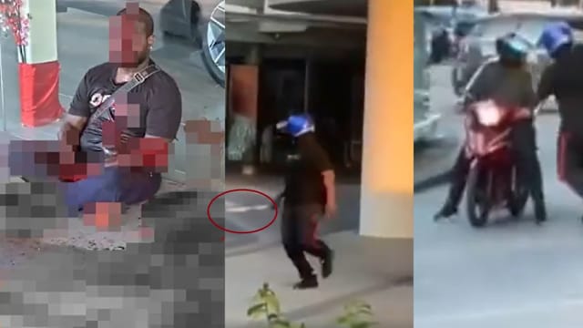 槟城男商场外遭砍至头破血流 嫌犯在逃