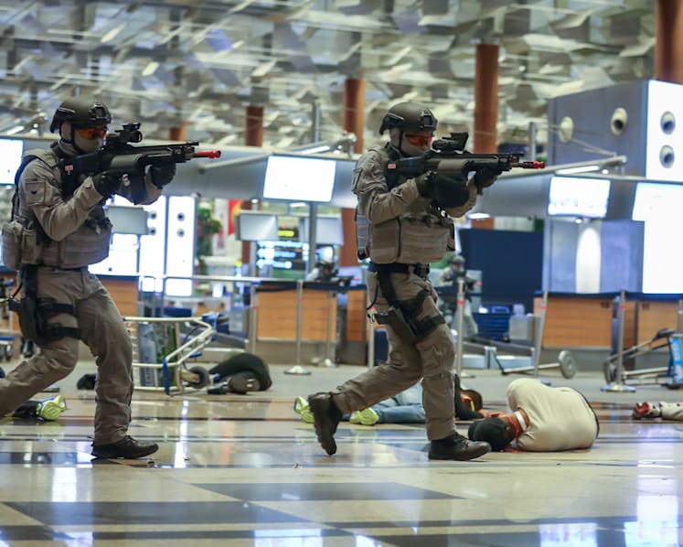 Shooting frenzy, explosions part of 1st counter-terror drill at Changi Airport