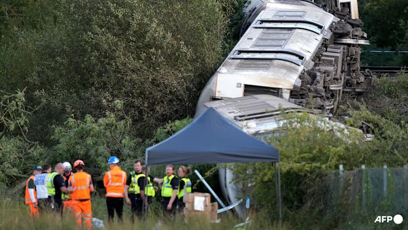 Train derails in southeast England; two people injured