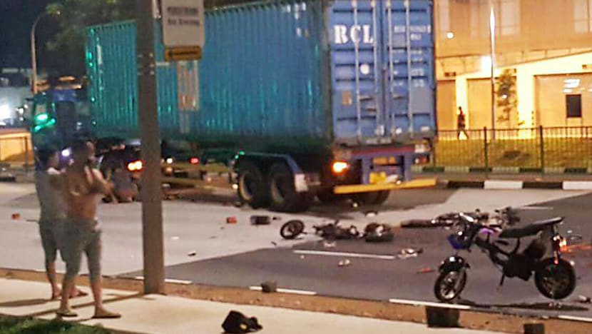 2 killed, 1 injured as trailer truck slams into e-bikers