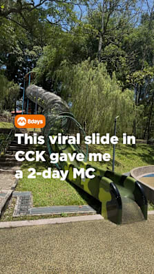 Tried the viral CCK slide in Singapore and instantly regretted it 💀 would you try this??  #8dayssg #8dayssgtrending #yewtee #sgtiktok #fypsg 
