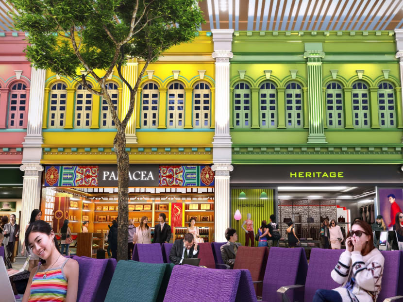 An artist impression of the T4 heritage zone. Photo: Changi Airport Group