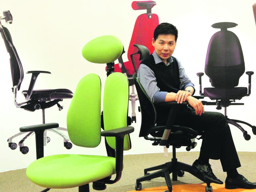 In 2006, Mr Joseph Tan and his wife started Ergoworks and began to distribute ergonomic furniture made by brands in Europe. Photo: Don Wong