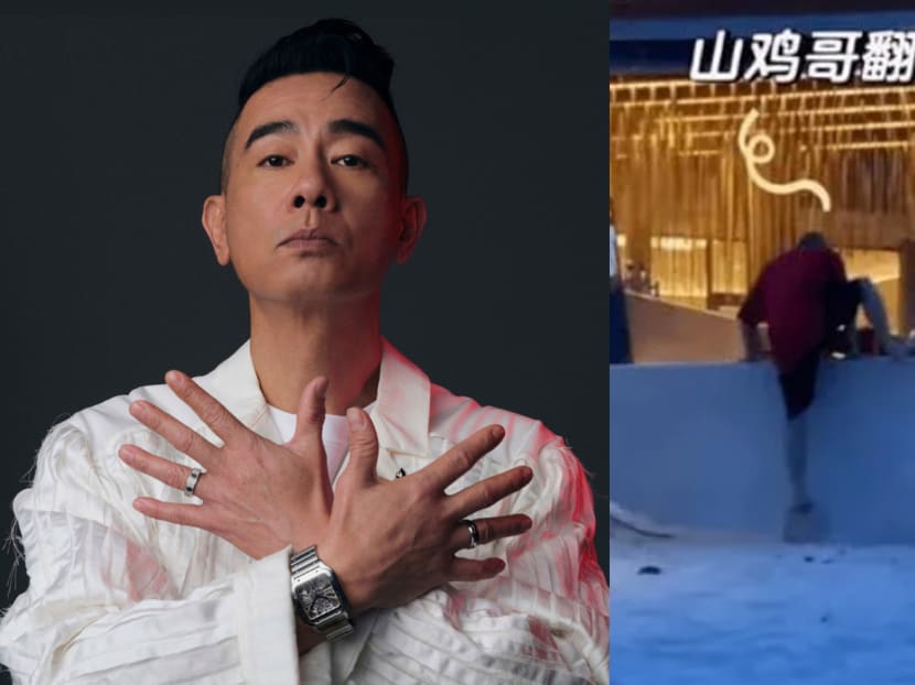 Jordan Chan seen climbing wall to avoid interacting with strangers during family vacation in Koh Samui
