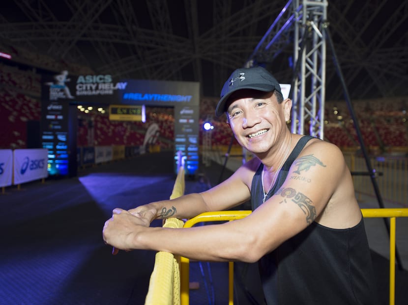 Mr Raymond Howe, a second-time cancer patient, had battled advanced-stage cancer 16 years ago. Currently on lifelong thyroid medication, he urges people battling cancer not to give up, and to live life to the fullest in spite of their illness. PHOTO: ASICS CITY RELAY 2016