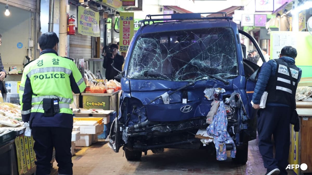 South Korea police seek to hold driver after market crash kills 2 South Korea police seek to hold driver after market crash kills 2