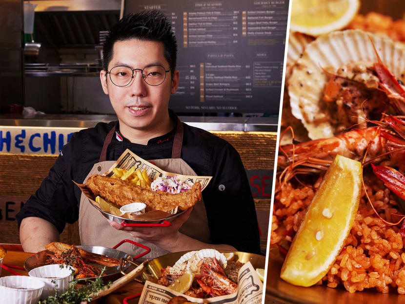 Impressive seafood paella, fish and chips at hawker stall by ex-sous chef of Michelin-starred restaurant Impressive seafood paella, fish and chips at hawker stall by ex-sous chef of Michelin-starred restaurant