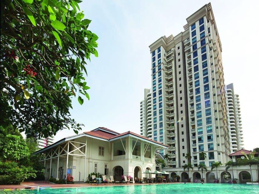 Spring Grove condominium along Grange Road sits on freehold land owned by the United States government but comes with a 99-year lease. Residents there are hoping to put up the property for an en-bloc sale.