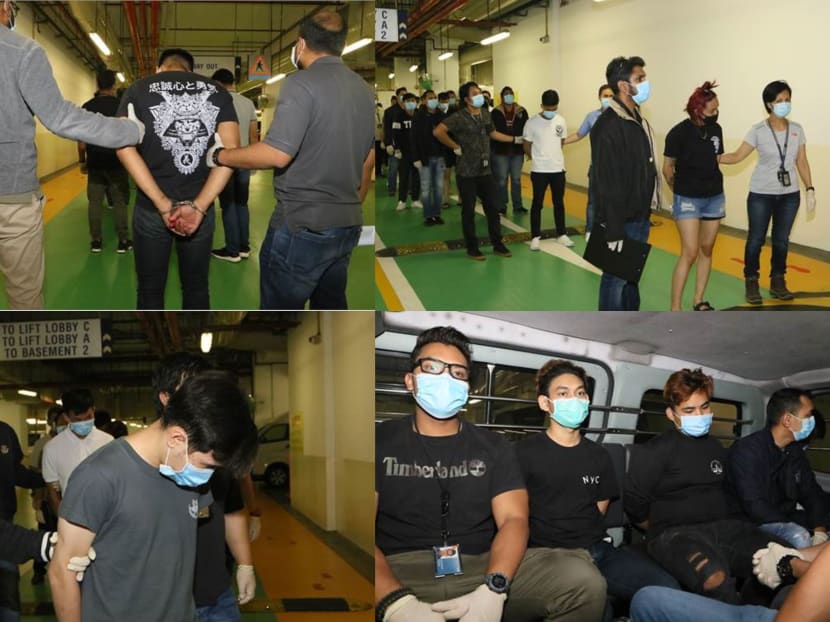 The police said that eight men and a woman aged between 18 and 28 were arrested between May 10 and 12, 2020, after various police departments conducted several island-wide raids. The police said that eight men and a woman aged between 18 and 28 were arrested between May 10 and 12, 2020, after various police departments conducted several island-wide raids.