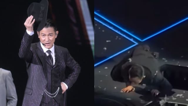 刘德华演唱会再现堕台意外！“踩空重摔”画面曝光