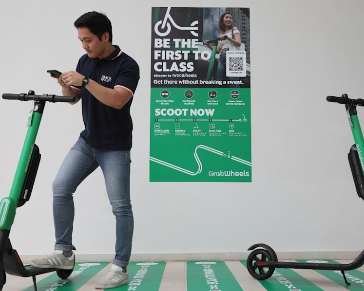 Helmets for all, mandatory training for GrabWheels e-scooter users in NUS