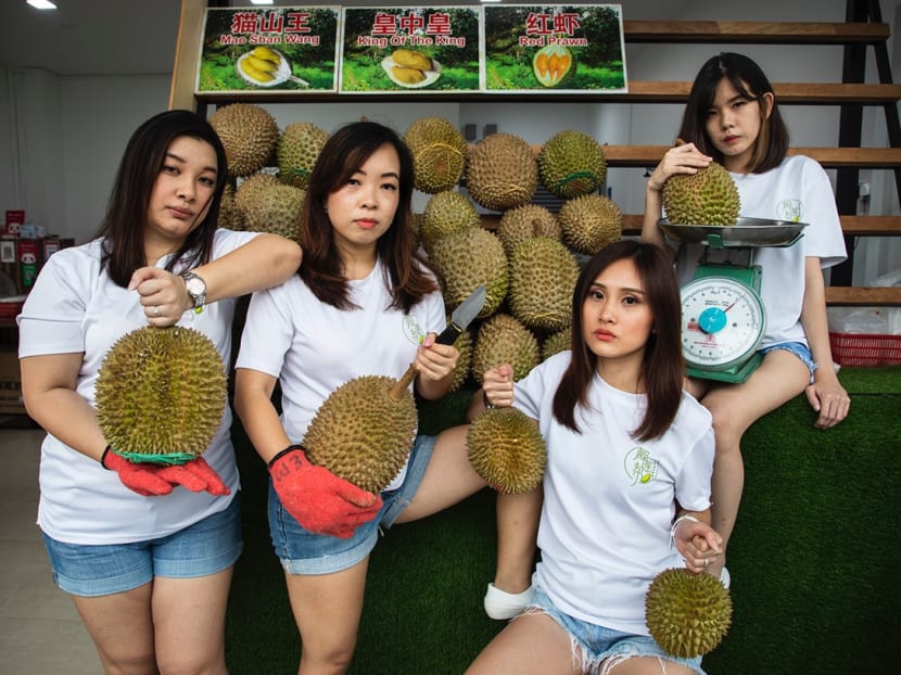 From left: The Durian Gang founders, Ms Fion Wang, Ms Emily Tan, Ms Vivian Khor and Ms Gina Chee.