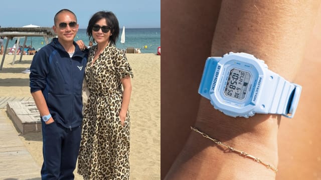 和刘嘉玲甜游法国沙滩　梁朝伟戴着这款$139女士表！
