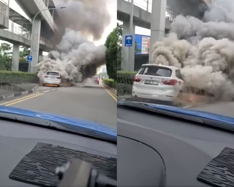 1 person taken to hospital after BMW car catches fire along CTE 