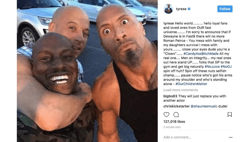 Tyrese Gibson to quit Fast and Furious 9 if Dwayne Johnson is cast