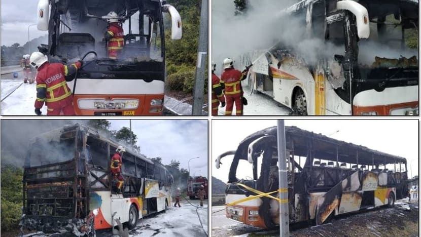 Bas bawa 44 pekerja kilang terima dos vaksin COVID-19 terbakar