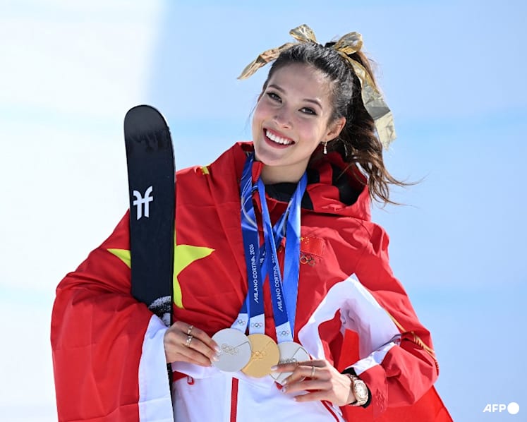 Eileen Gu retains halfpipe title for record sixth Olympic medal