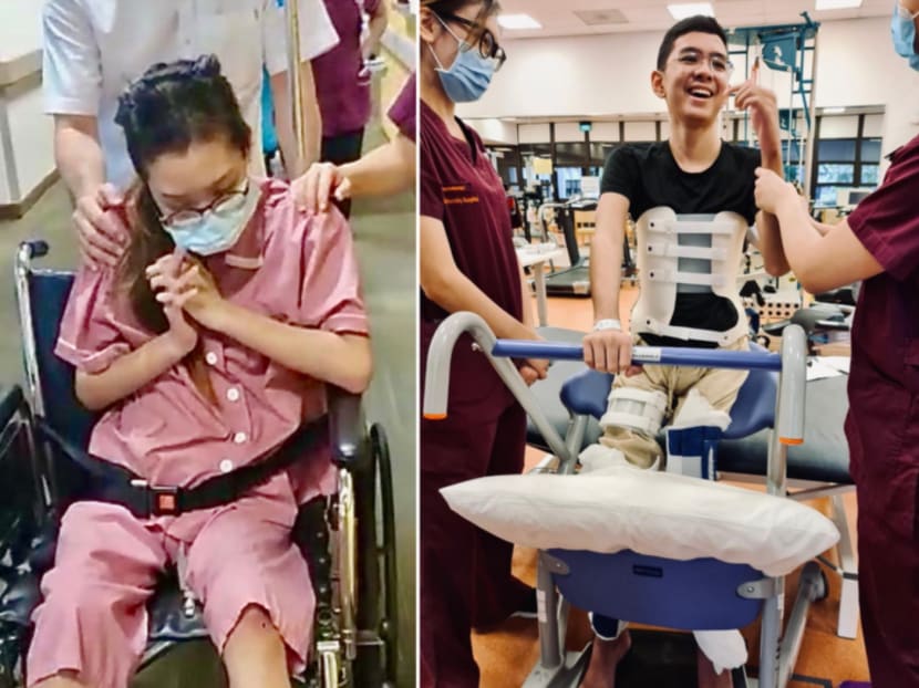 Ms Clarissa Foong (left) and Mr Marius Madsen (right) received medical treatment at the National University Hospital after they suffered blunt-force physical injuries.