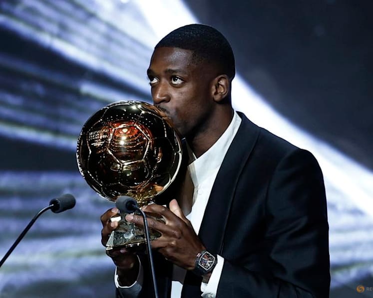 Eye on the prize: Dembele rejoices in Ballon d’Or glory