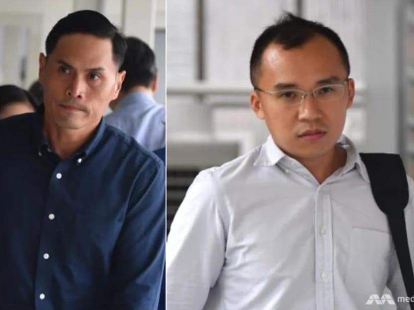 First Senior Warrant Officer Nazhan Mohamed Nazi (left) and Lieutenant Kenneth Chong Chee Boon (right).