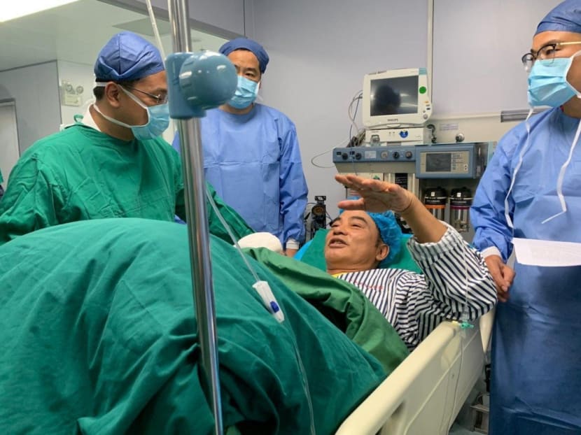 Surgery to treat knife wounds to Mr Simon Yam’s stomach and arm was successful, his manager said.