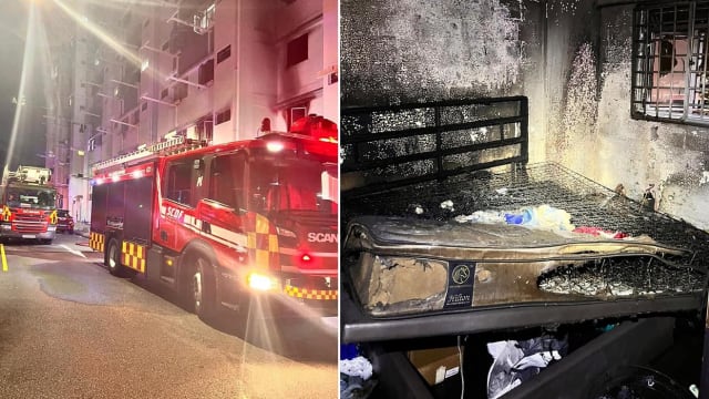 马西岭组屋单位着火 两名幼童被及时救出