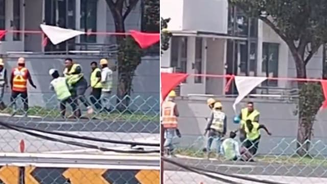 男子被指殴打客工 一人被一拳打趴在地