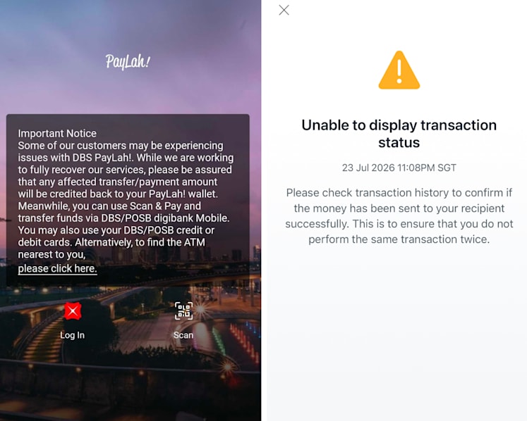 DBS PayLah! hit by service disruption, bank says affected transactions will be refunded