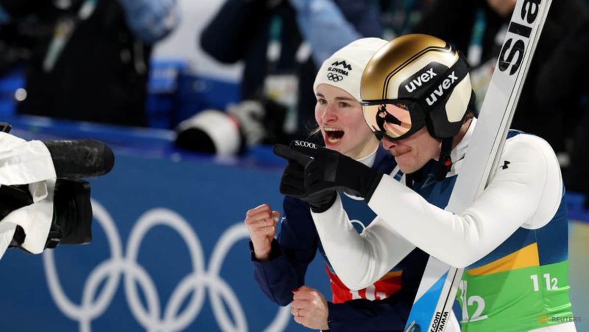 Ski Jumping-Prevc siblings lead Slovenia to mixed team gold